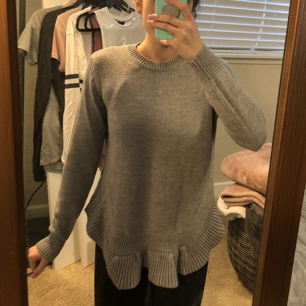 Gray knit sweater